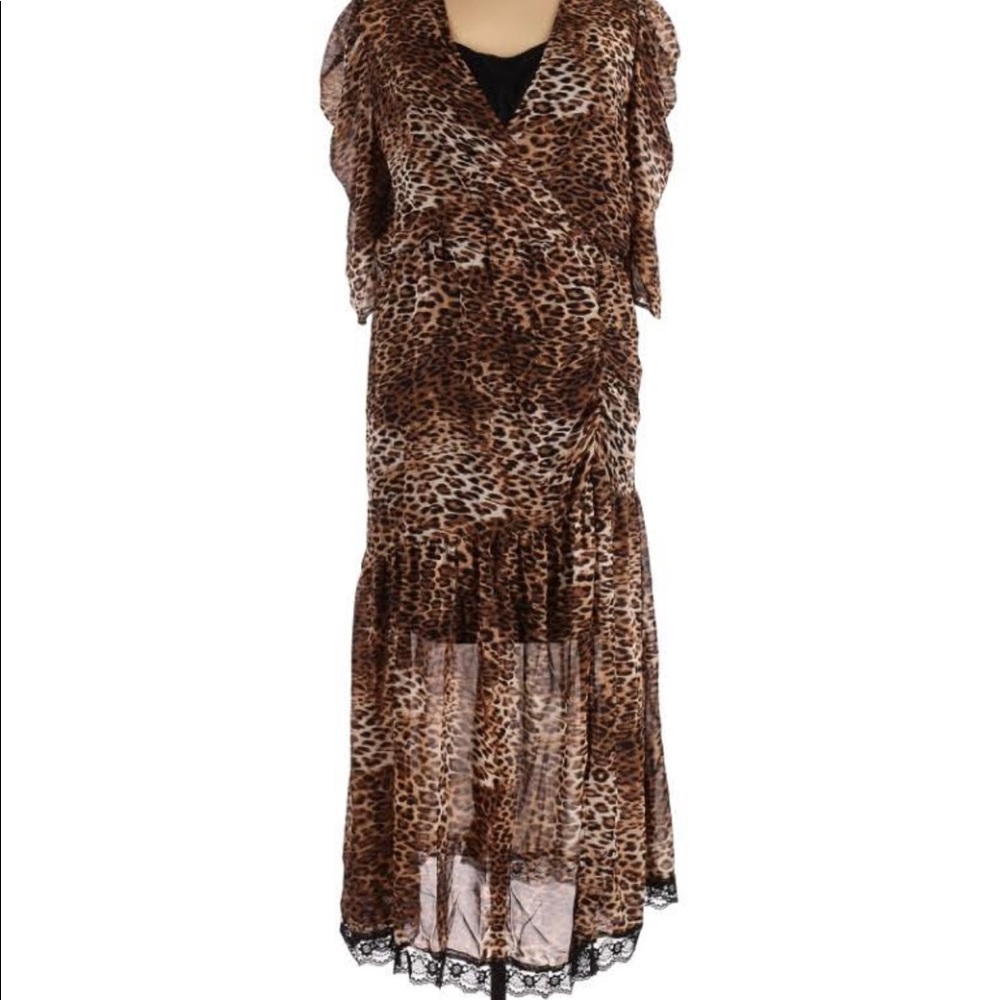 NY Collection Leopard Print Maxi Dress Size 2X